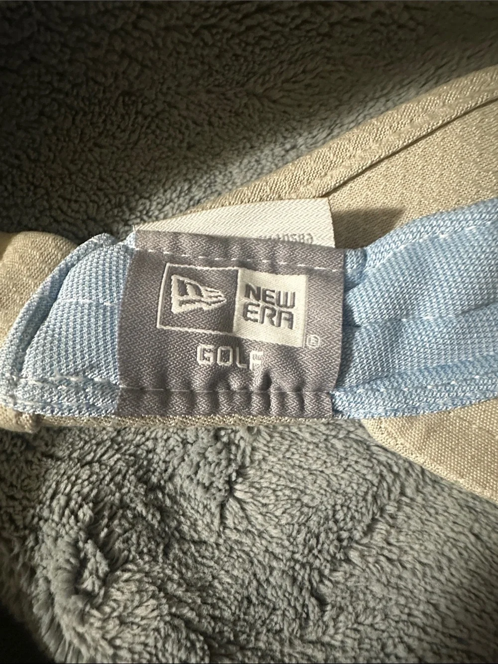 New Era Light Blue and Cream Golf Visor